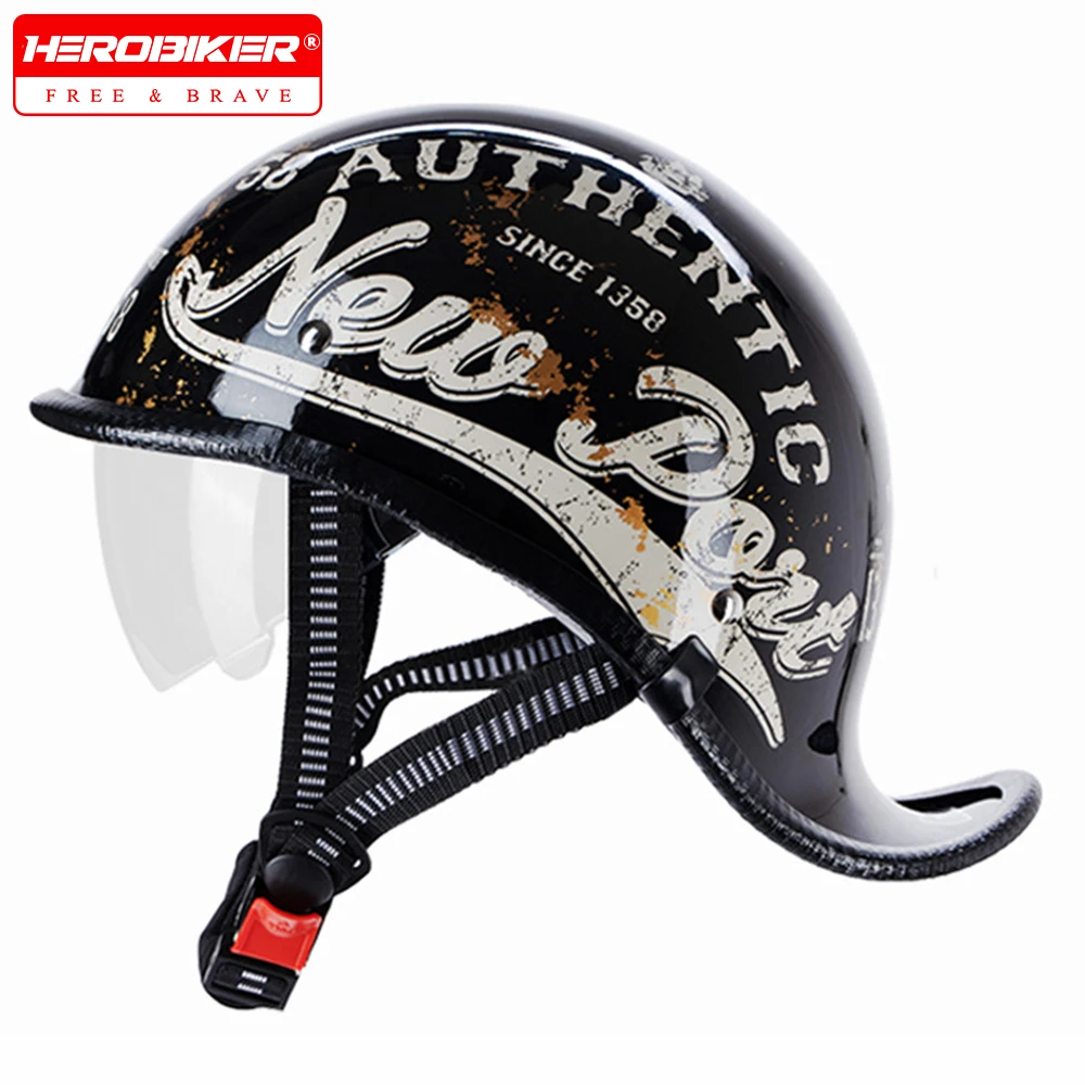 

Motorcycle Helmet Casco Moto Half Helmet German Classic Moto Helmet Retro Capacete De Moto HD Visor Capacete De Moto Men Women