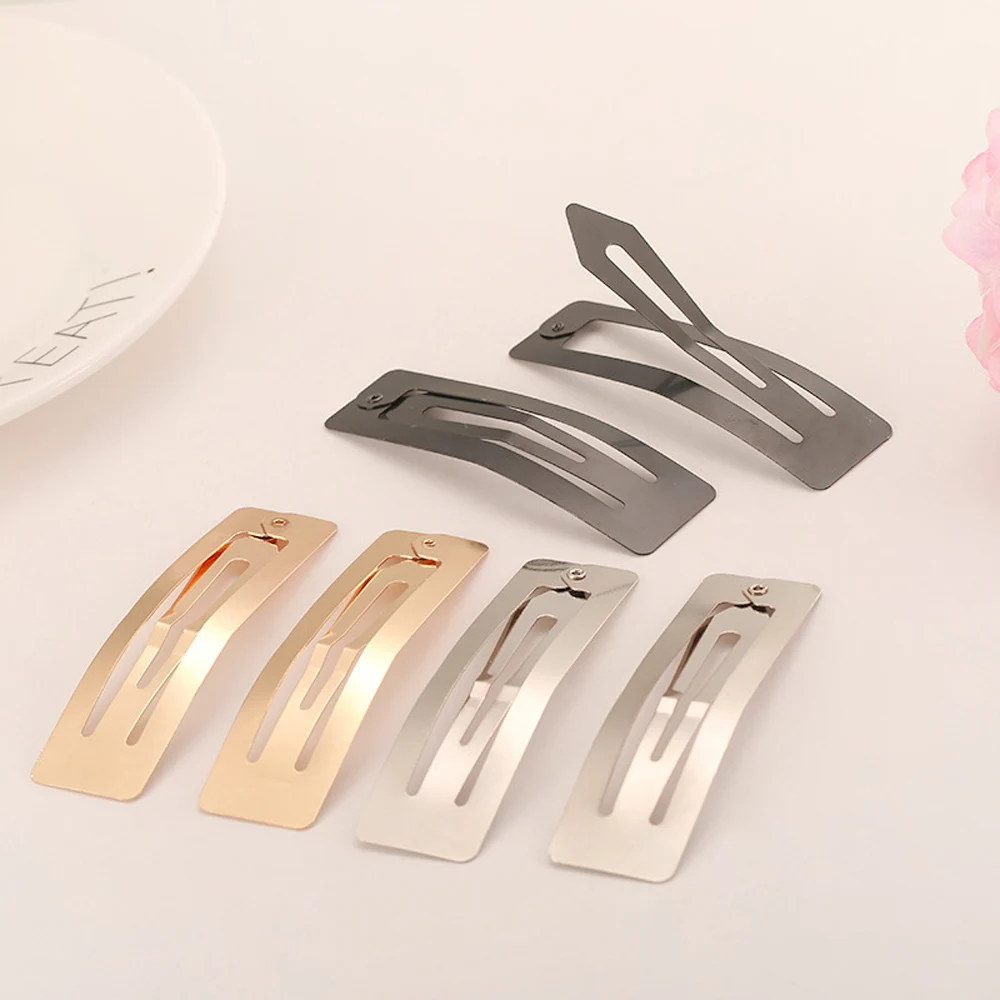 100 Stücke 5 cm 6 cm 7 cm 8 cm Rechteck BB Haarnadeln Basis Gold Silber Schwarz Snap Haarspangen für Handgemachte DIY Haarspangen Zubehör – Detail 1