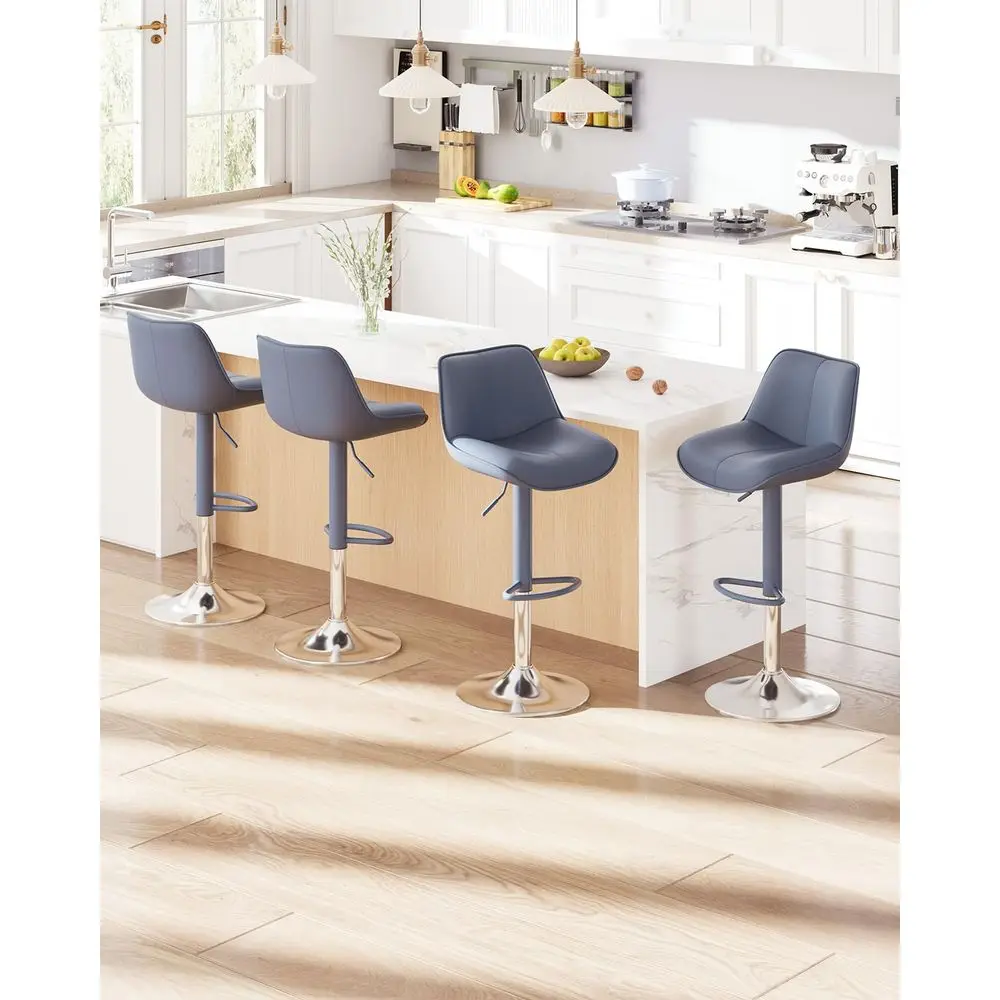 

Stools Set of 4, Adjustable Swivel Faux Leather Barstools 2634inch with Footrests, Counter Height Island Chairs for Bar, Kitche