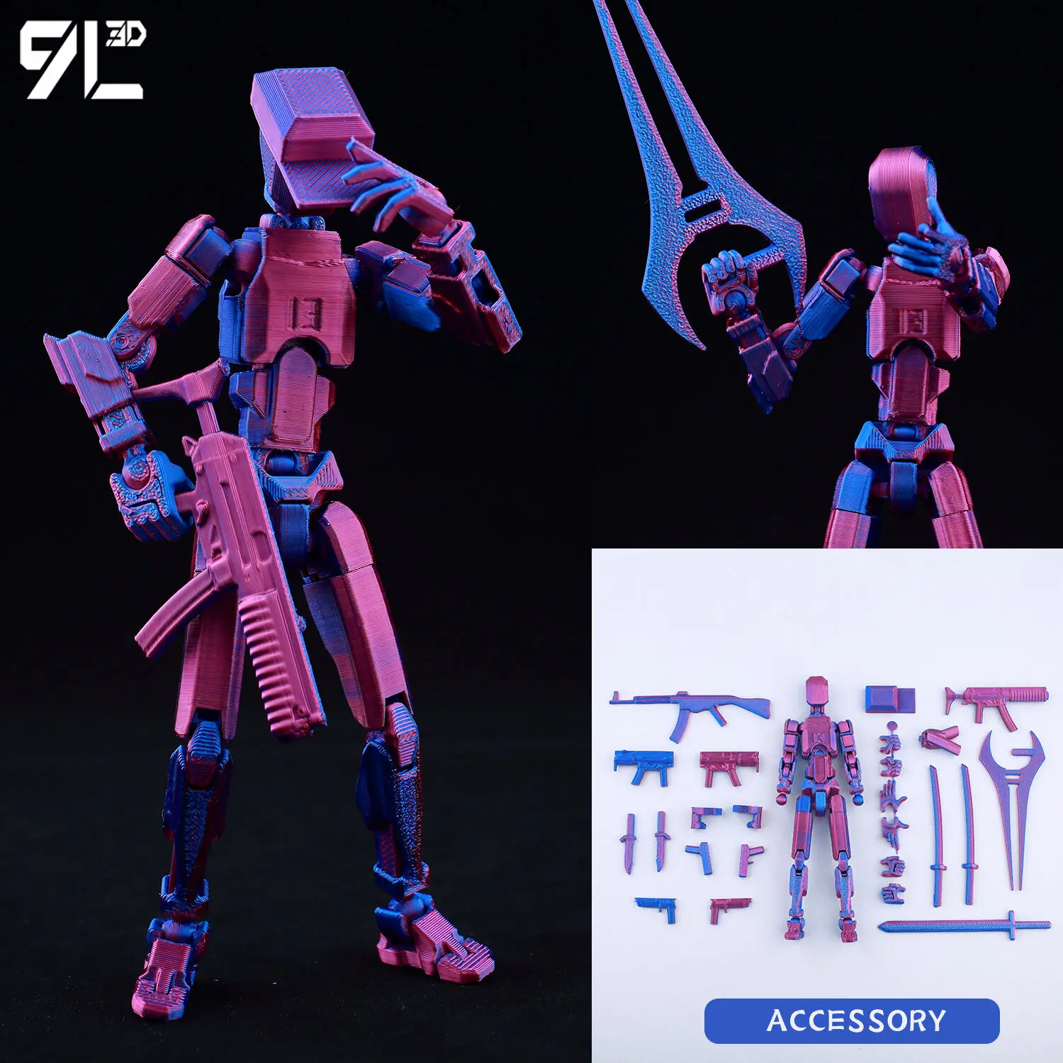 Gradient Multi-color LUCKY ​T13 Premium Quality 13 Joints Action Figure With Strong Durability For Long Term Professional Use​