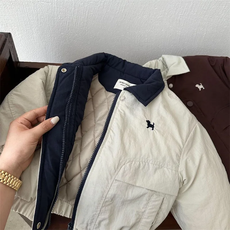 Dicke warme Winterjacke für Kinder, Jungen und Mädchen, Cartoon-Baseballjacke, Herbst-Outwear, Sportliche Freizeitkleidung, Neu – Detail 10