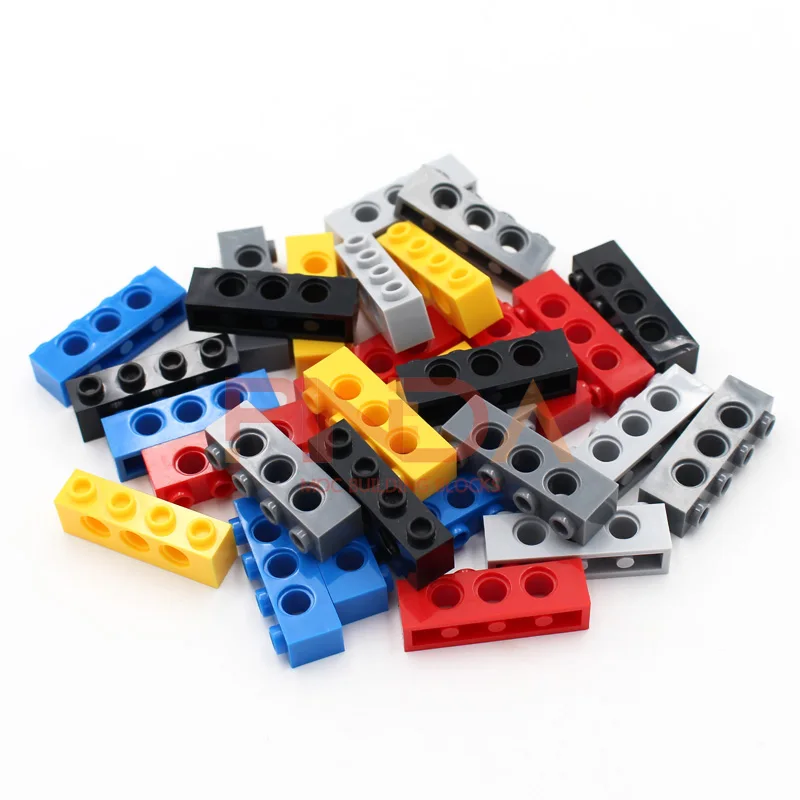 30PCS 1x4 with Hole MOC Technology Brick Robot Mechine Building Blocks DIY Parts Accessories Compatible with 3701