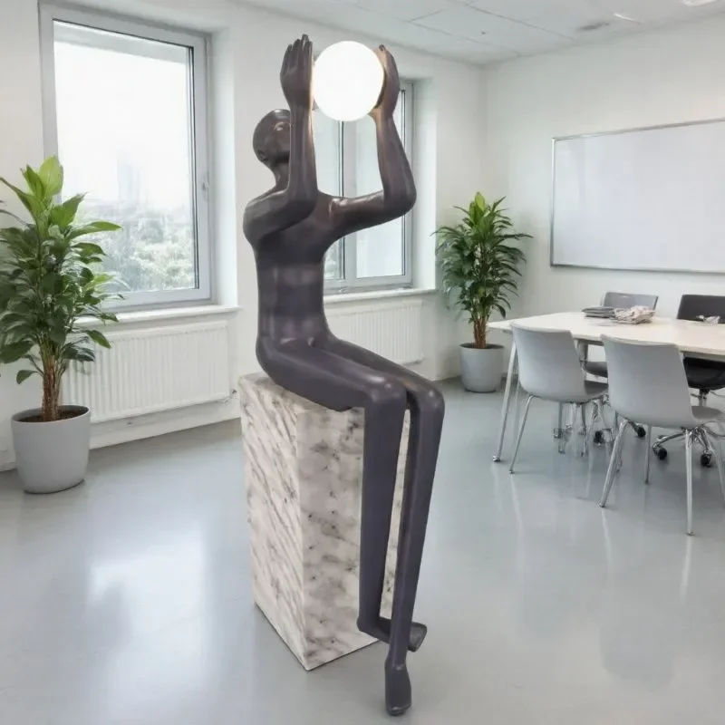 Juyuan Pavilion Creative Abstract Art Figure Sculpture Large Living Room Decorative Floor Lamp Entrance Decoration