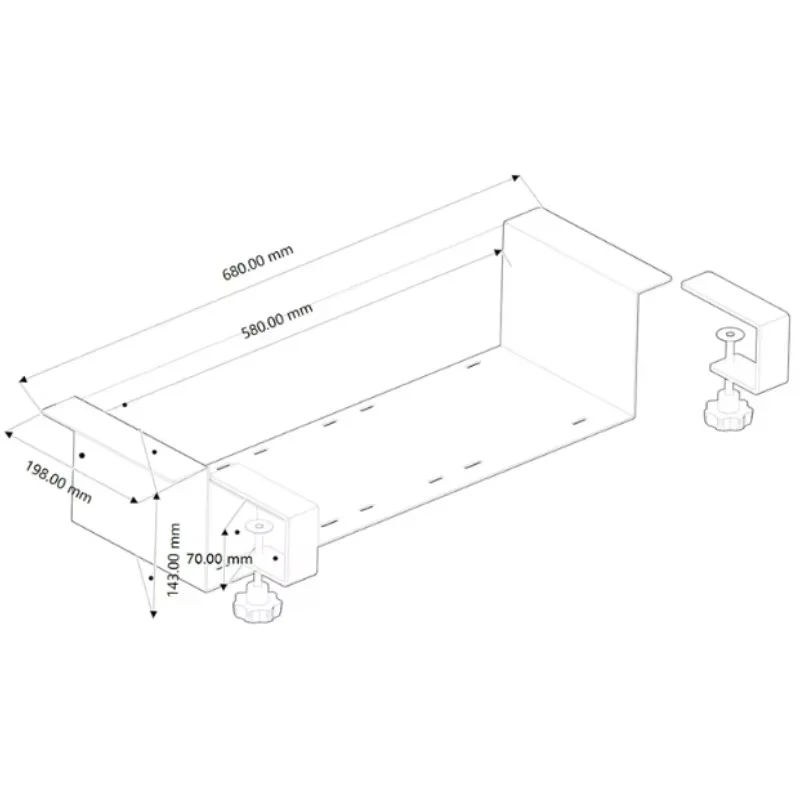 Multifunctional Under Desk Mount Bracket for Honeycomb Yoke Throttle Civil Aviation Yoke Flight Simulator Gaming