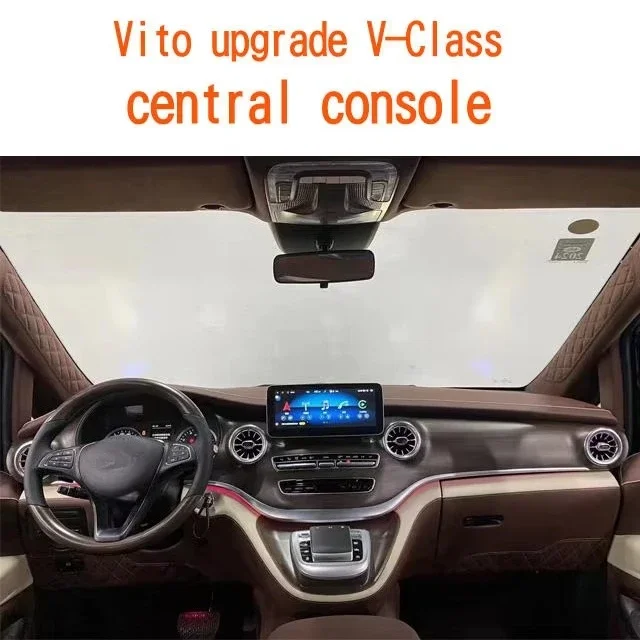 Vito Upgrade V-Classcentral Console Car Center Console Replacement Kit With Integrated Multimedia Screen