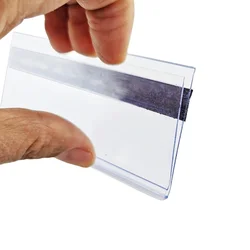 H4cm Plastic PVC Shelf Data Strips Clip Holder Merchandise Price Talker Sign Label Display Magnetic Strip on Back