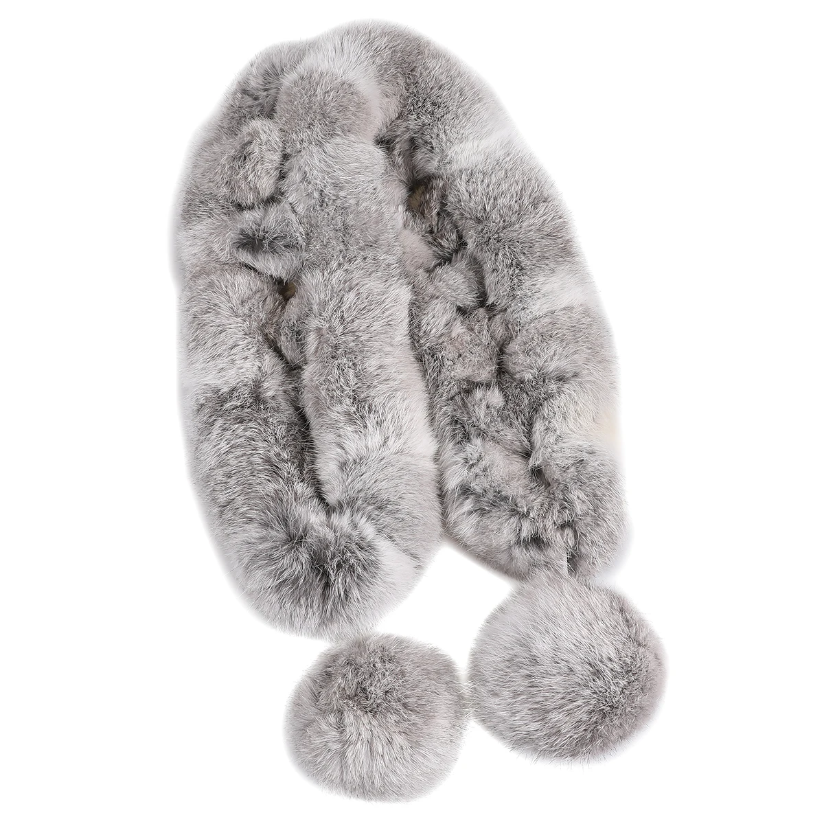 Роскошный женский шарф из натурального кроличьего меха, зимние теплые меховые шарфы, модные шарфы с помпоном для девочек