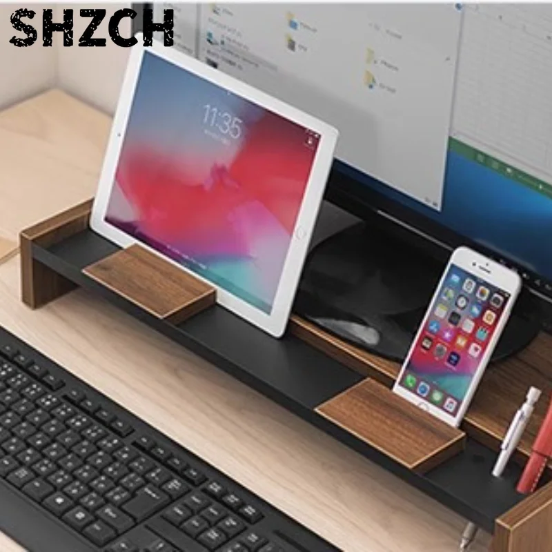 Save Space Monitor Stand Riser with Keyboard Storage Tray Computer Desk Organizer Shelf for Ergonomic Office Desktop Laptop Desk