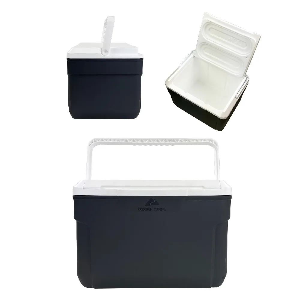 Insulated Hard Sided Cooler with Wheels 10 Quart Portable Ice Chest for Camping Picnic Beach Outdoor Food Drinks Storage Gray view 5