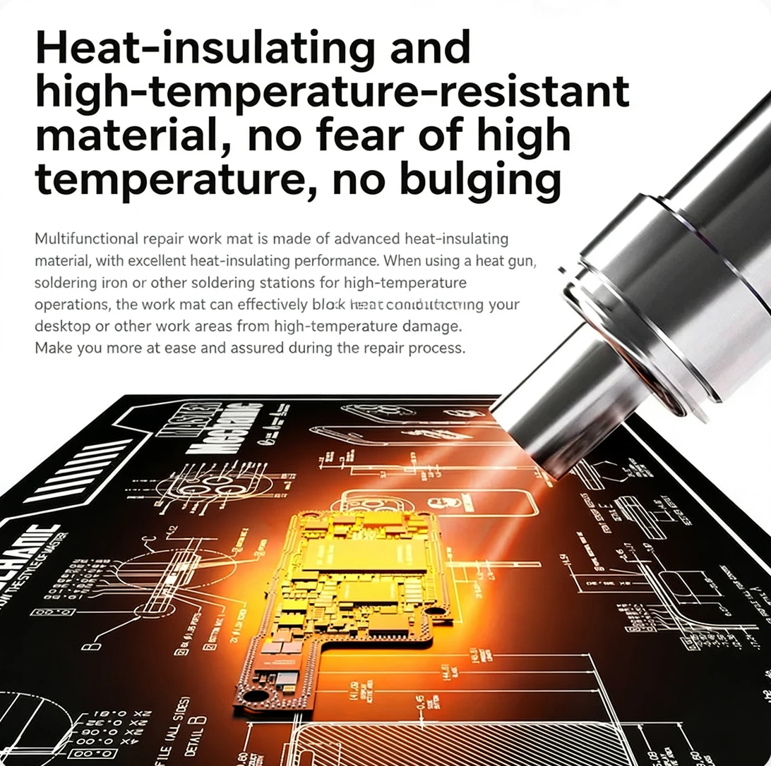 MECHANIC V77 V78  Multi-function Repair Working Mat for Mobile Phone Maintenance Soft Heat Insulation Motherboard Fixing Pad
