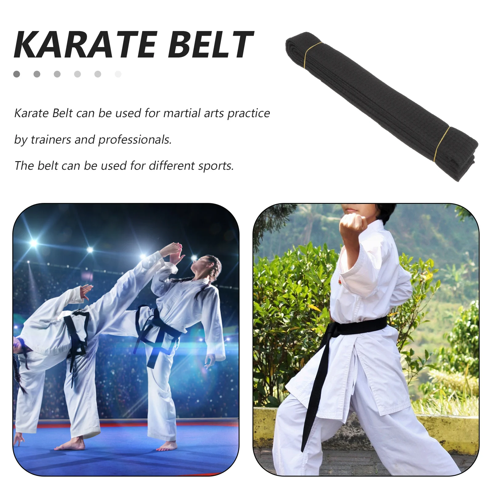 Karate Belt Lightweight Fabric Stretchy Numb Practice Exercise Martial Taekwondo Training Kit Perfect Outdoor