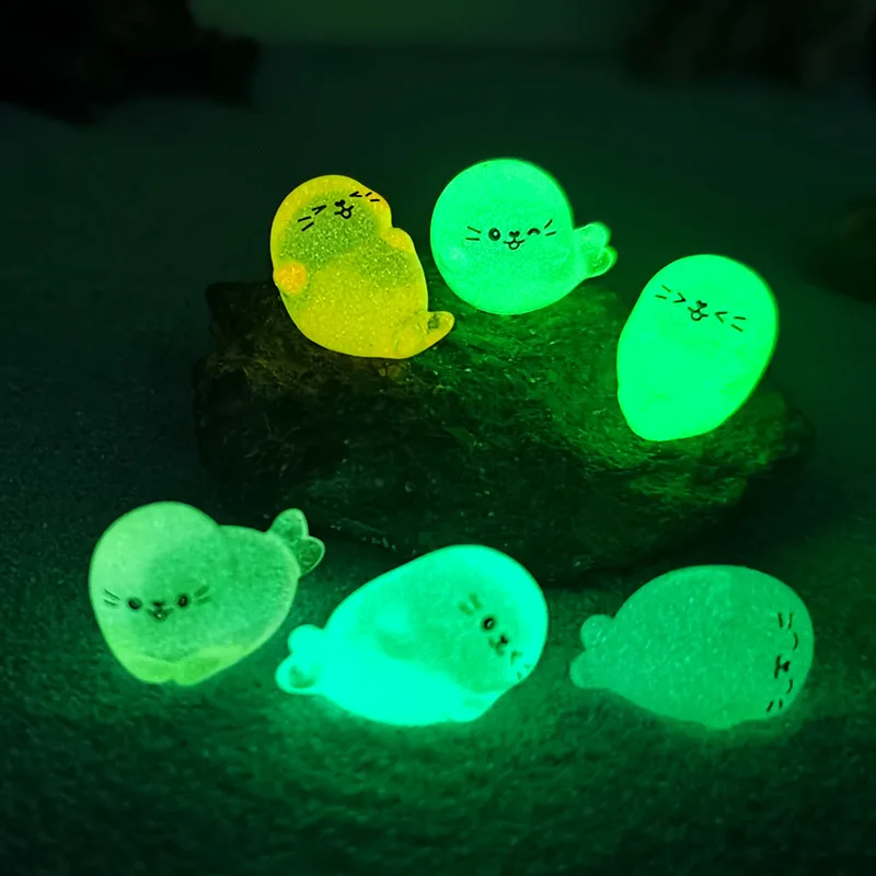 10pcs Random Delivery Micro Landscape Creative Seals, Marine Animals, Fish Tank Decorations, Mini Resin Ornaments
