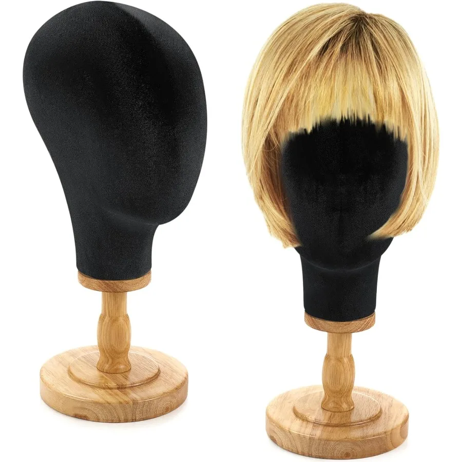 

2 шт. Подставка для парика с головкой 23-дюймовая льняная голова манекена с деревянной подставкой для шляп, париков, шапок, головной убор, дисплей в домашнем магазине Hai