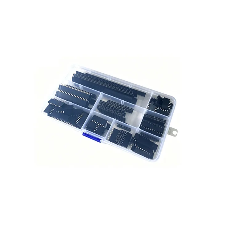 120Pcs Single-row Female Seat Boxed 2.54mm Single-row Pin Socket Connector PCB Board Combination Kit 8 Kinds