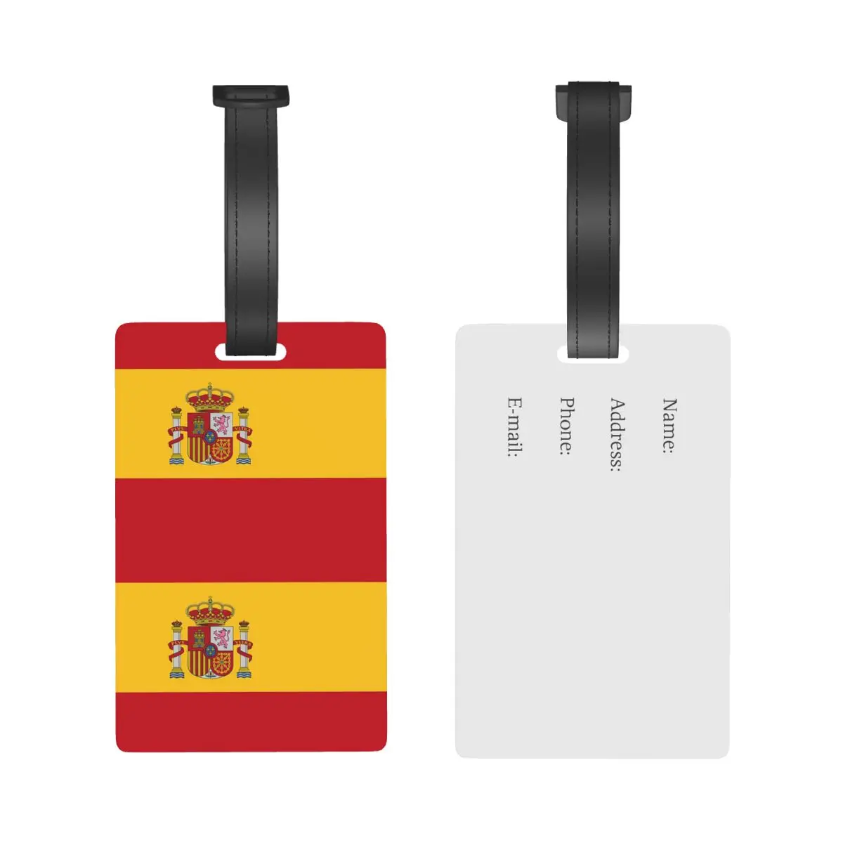 Flag Of Spain Luggage Tags Suitcase Accessories Travel PVC Fashion Baggage Boarding Tag Portable Label Holder ID Name Address