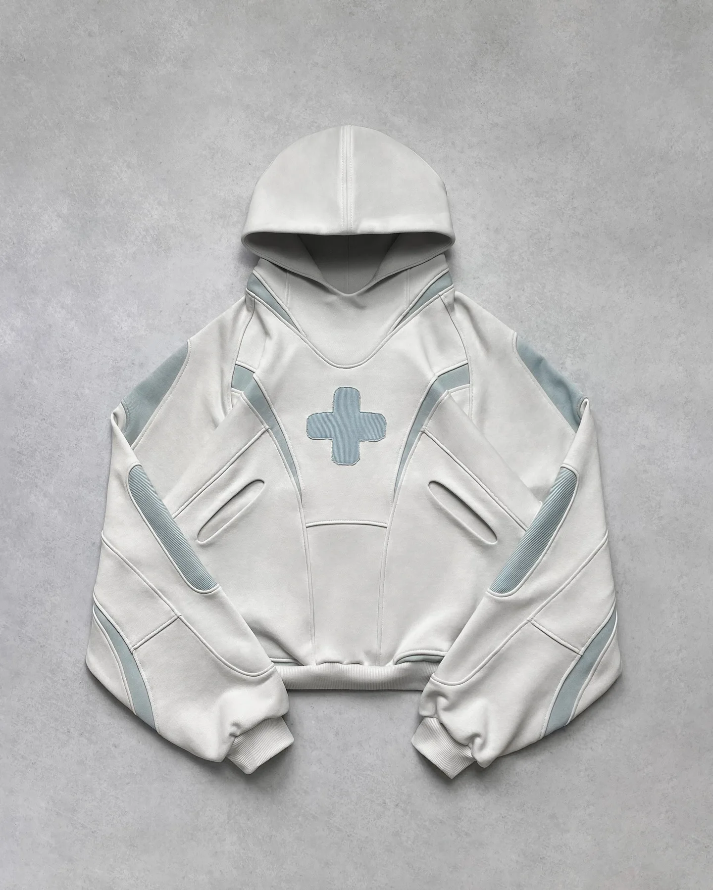 

New High Street Harajuku Cross Patch Hoodie For Women Men Oversized Cropped Hip Hop Casual Color Block Pullover