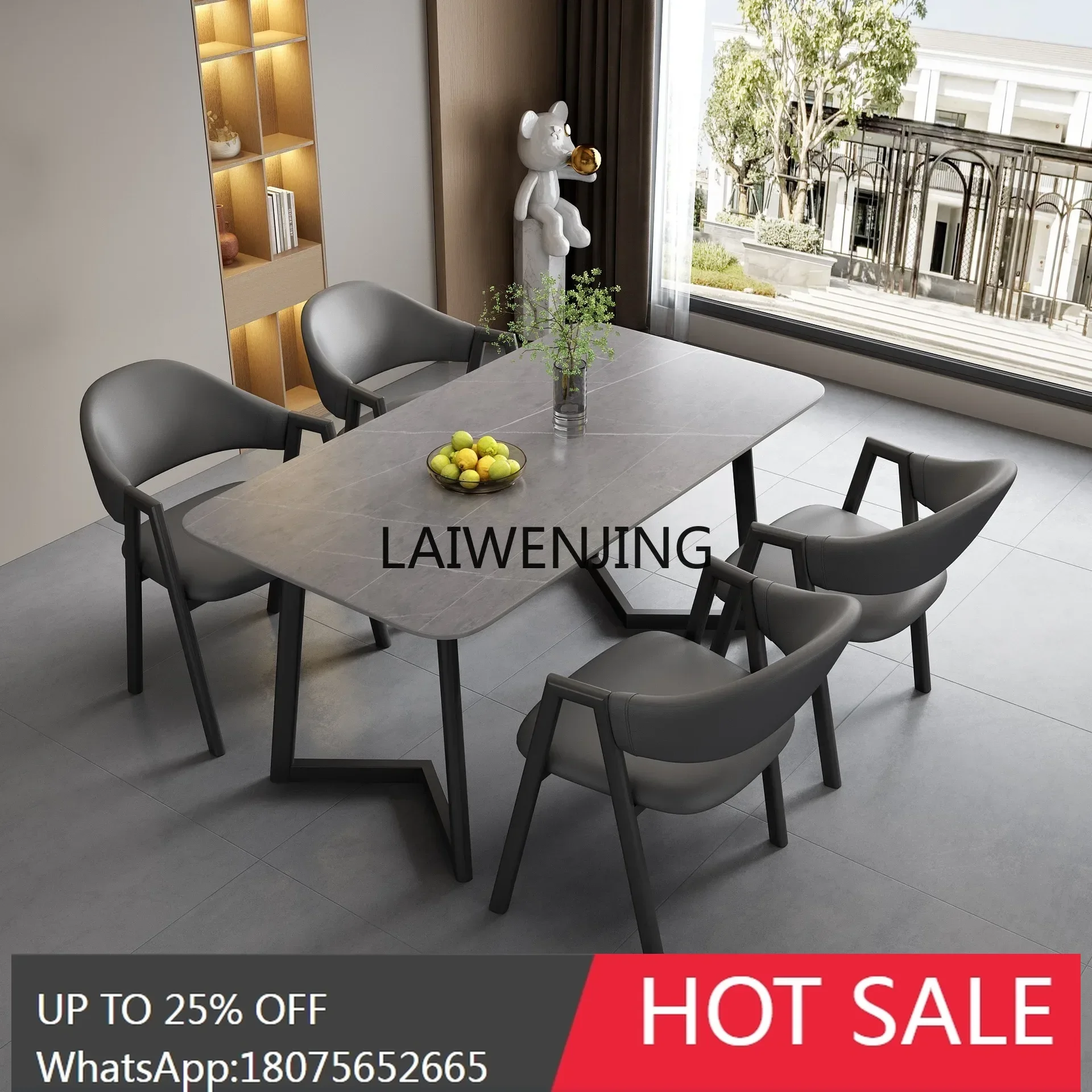 

MJY negotiates light luxury slate reception small meeting table casual dining table