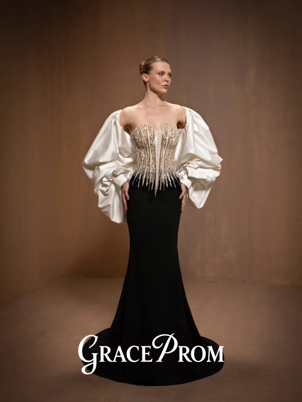 

GraceProm Stunning Strapless Evening Dress 2026 Embellished Accent Carpet Gown Trendy A-Line Floor-Length Party Gown فساتي