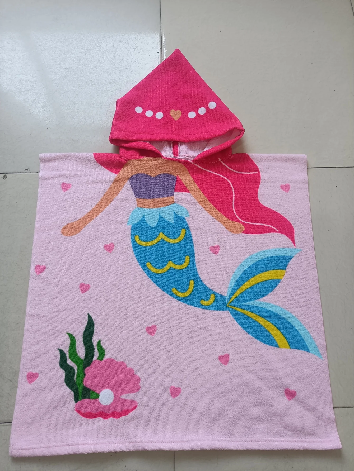 Beach Towel For Kids Hooded Bath Towel Poncho Kids Towel Microfiber Baby Towel For Girls 2-6 Years Bathroom Beach Swim Cover (Me