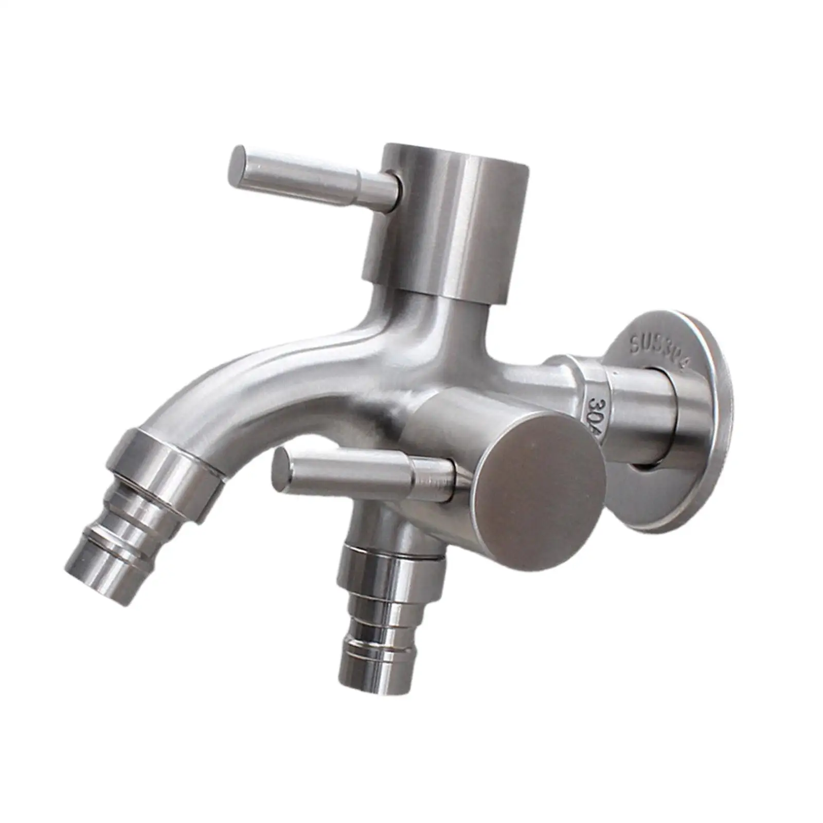 Washing Machine Water Tap Dual Outlet Faucet for Laundry Kitchen Sink Basin Garden Hose Connector Premium Stainless Steel