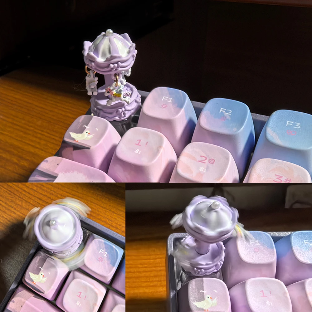 

Механическая клавиатура, милые колпачки для клавиш из АБС-пластика, карусель из смолы, индивидуальный колпачок для клавиш ESC, игровые клавиатуры, колпачки с перекрестной осью