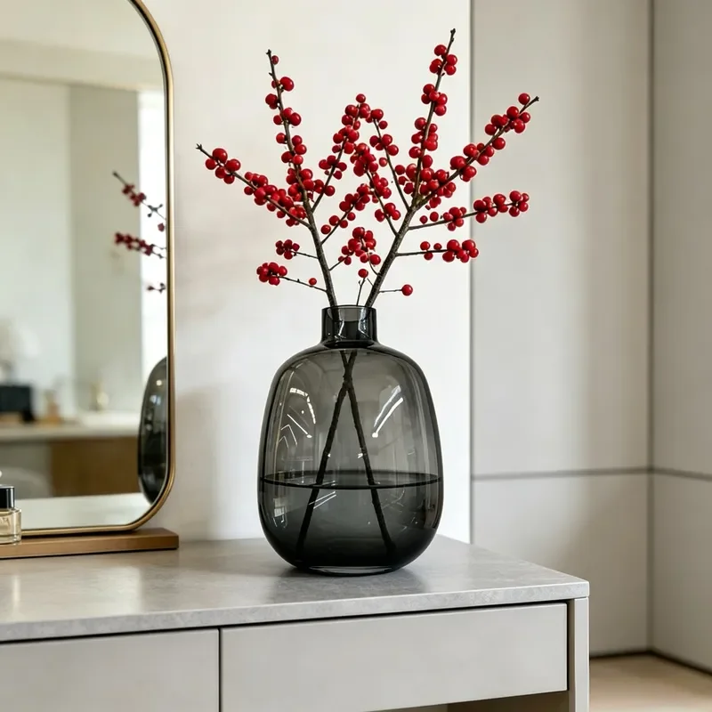 for Modern Big Bellied Glass Vase Extra Large Horse Drunk Wood Internet Celebrity Hydroponic Ornament Hanging Bell Bamboo