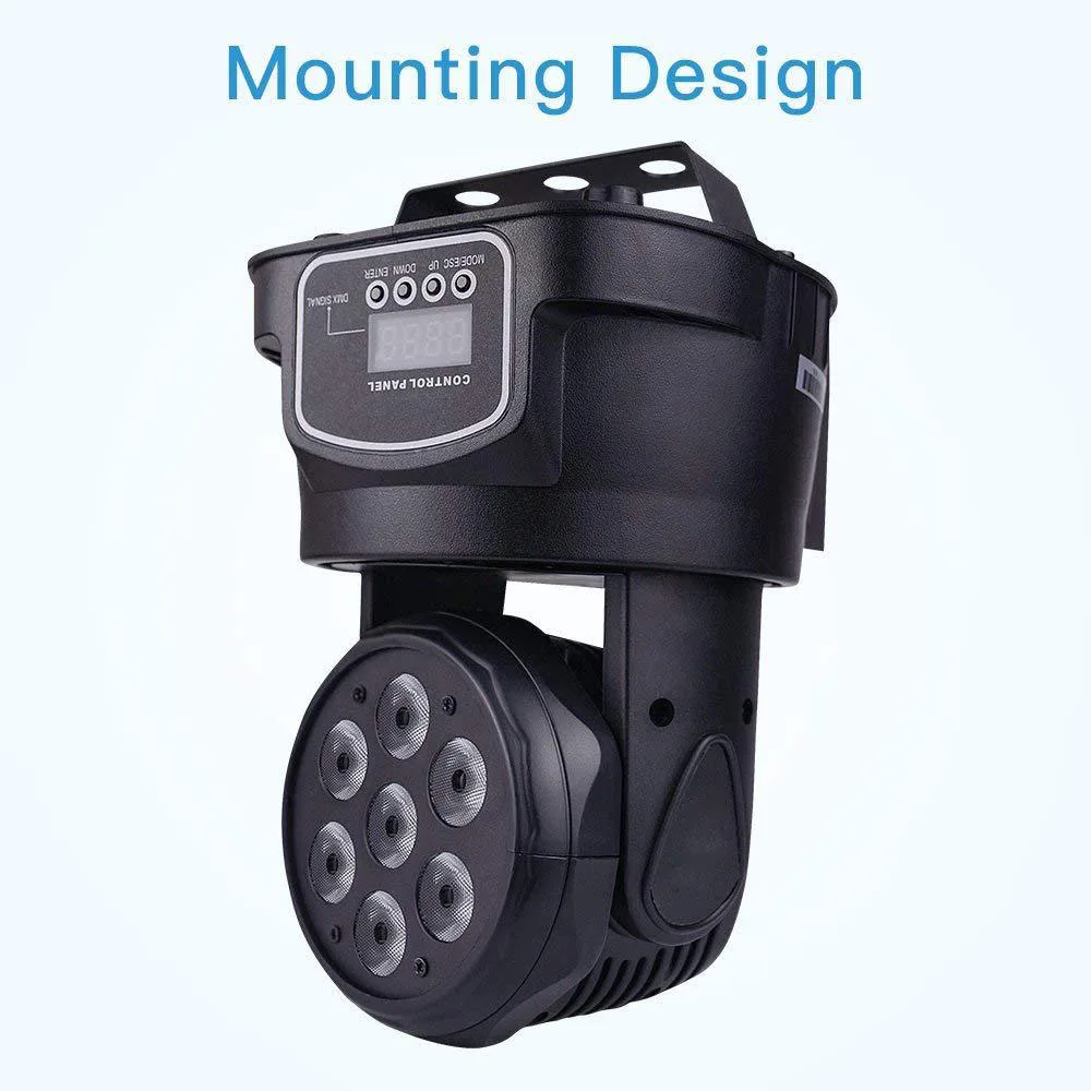 

Mingjie LED 7x8W Moving Head Lighting 12/16DMX Channels Stage Light 7Pattern 7Color RGBW For DJ Disco Wedding Party Lights