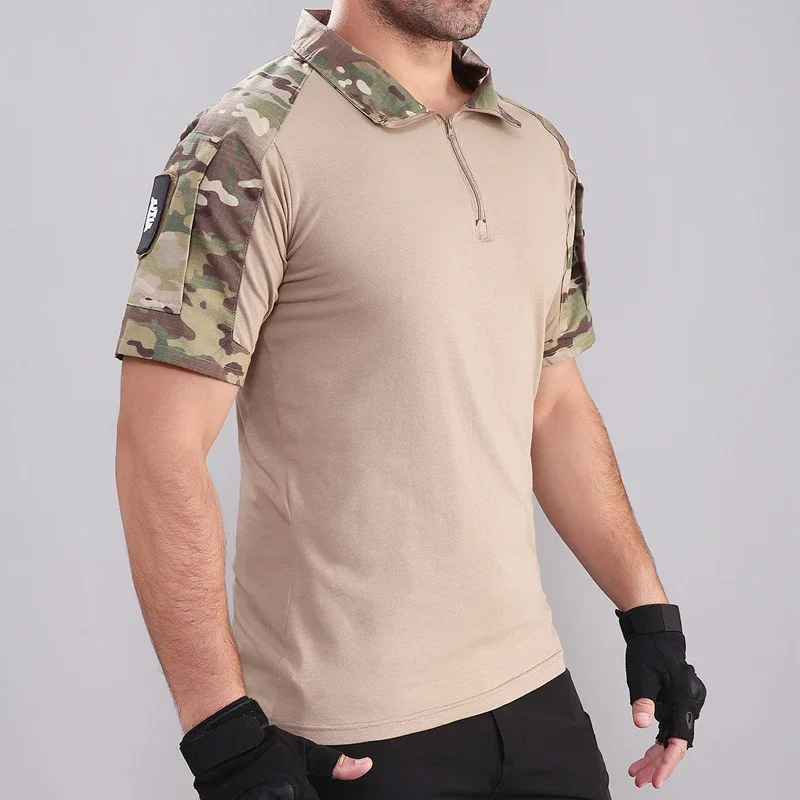 Camouflage Tactical T-Shirts Men's Summer Quick Dry Short Sleeve T-Shirts Breathable Wear-resistant Outdoor Hiking Sport Tees view 2