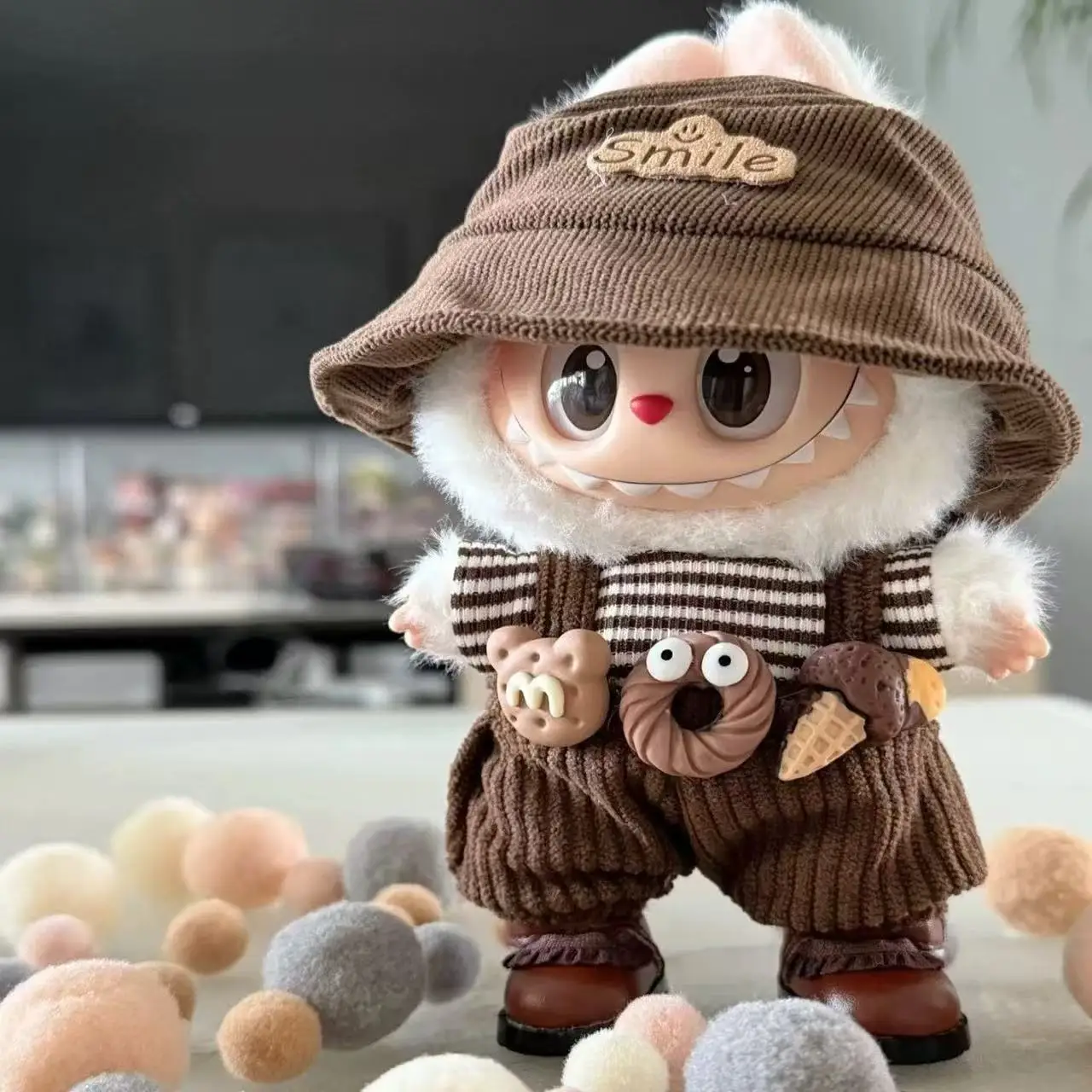 

Mini Plush Doll'S Clothes Outfit Accessories For Korea Kpop Exo Labubu Idol Top overalls set Clothing Gift