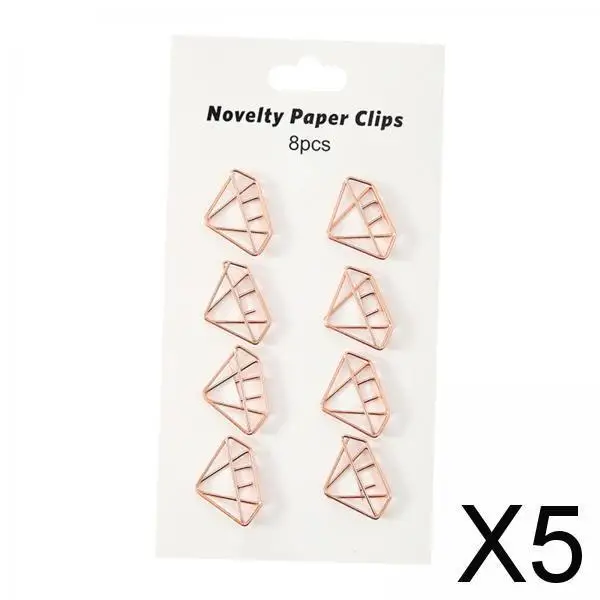5X 8x Novelty Paper Clips Metal Party Invitation Card Document Organization