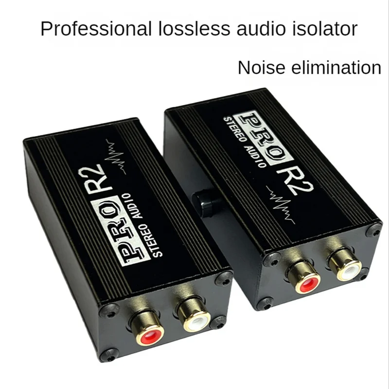 #876R Ground Loop Audio Isolator Audio Noise Filter RCA Noise Suppressor Isolator Audio Signal Noise Reducer for PC (Black)
