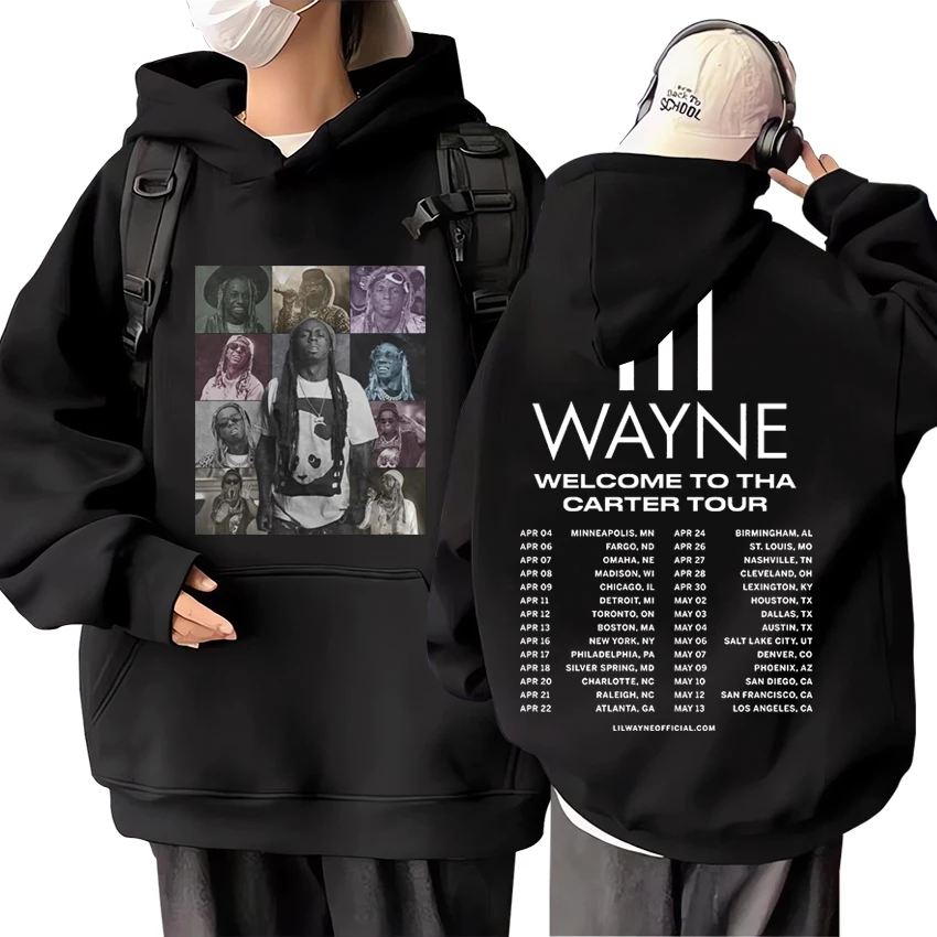 

Rapper Lil Wayne Tour Print Hoodie Men Women ' s Fashion Casual Hip Hop Long sleeve Sweatshirt Unisex vintage Oversized pullover