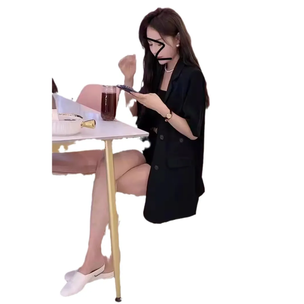 Dames Bovenkleding Overjas Vrouwelijke Blazer Mujer Been Graffiti Tweekleurig Weefsel Causaal Geborduurd Flares Colorblock Hoedloze Rand