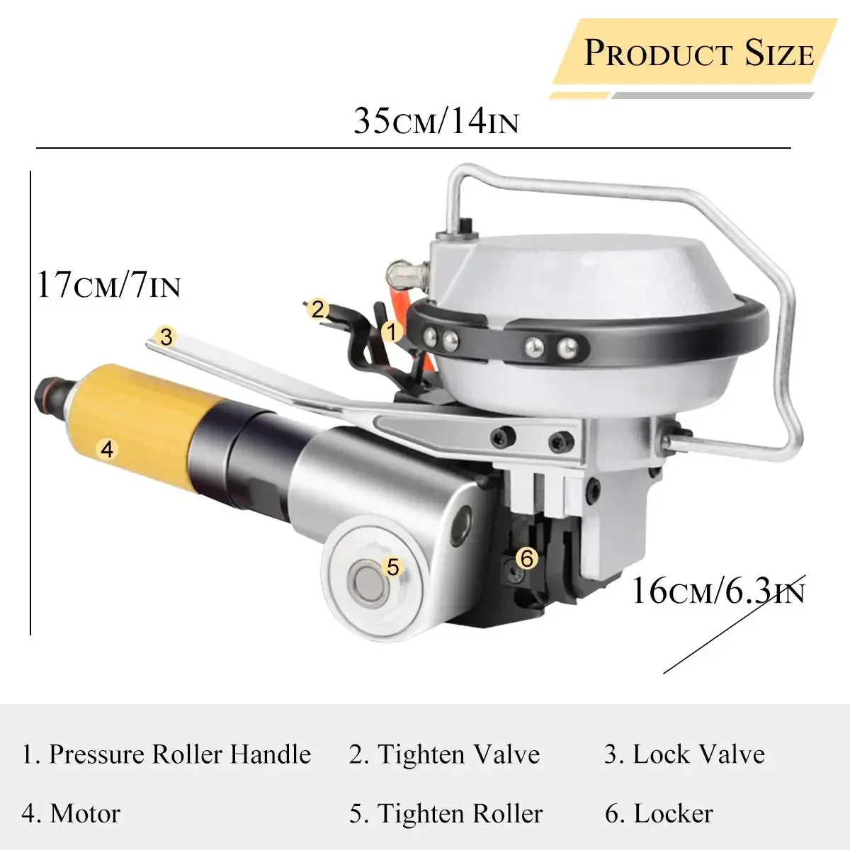 Pneumatic Steel Strap Tensioner and Sealer Strapping Tools