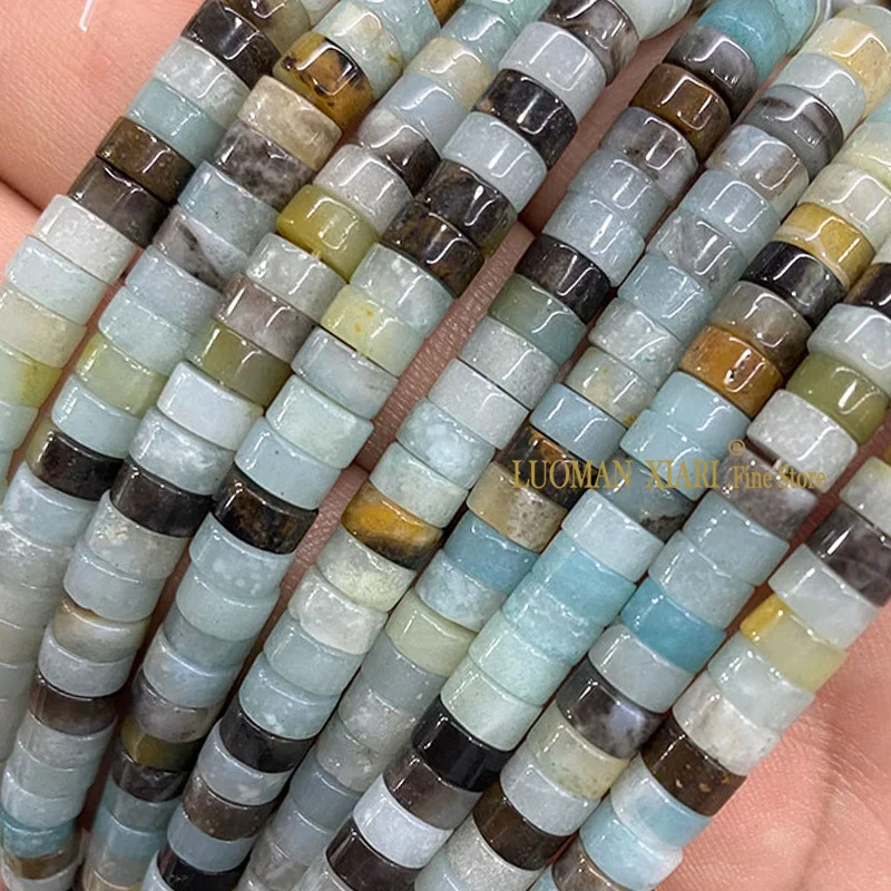 3x6mm Rondelle Natural Stone Turquoise Agate Jade Flat Round Spacer Beads for Jewelry Making DIY Bracelet Necklace Accessories view 4