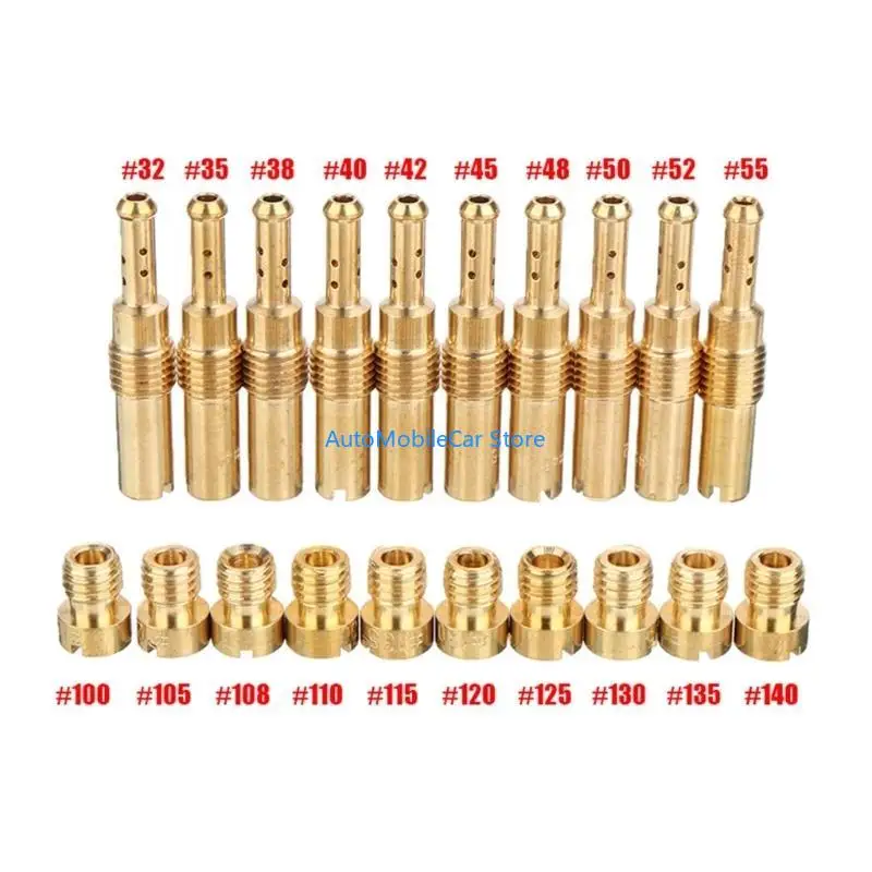 G8TE Upgraded Brass Jets Set Carburetor Main Jets Kits for PE PWM Carburetor 20 Pack