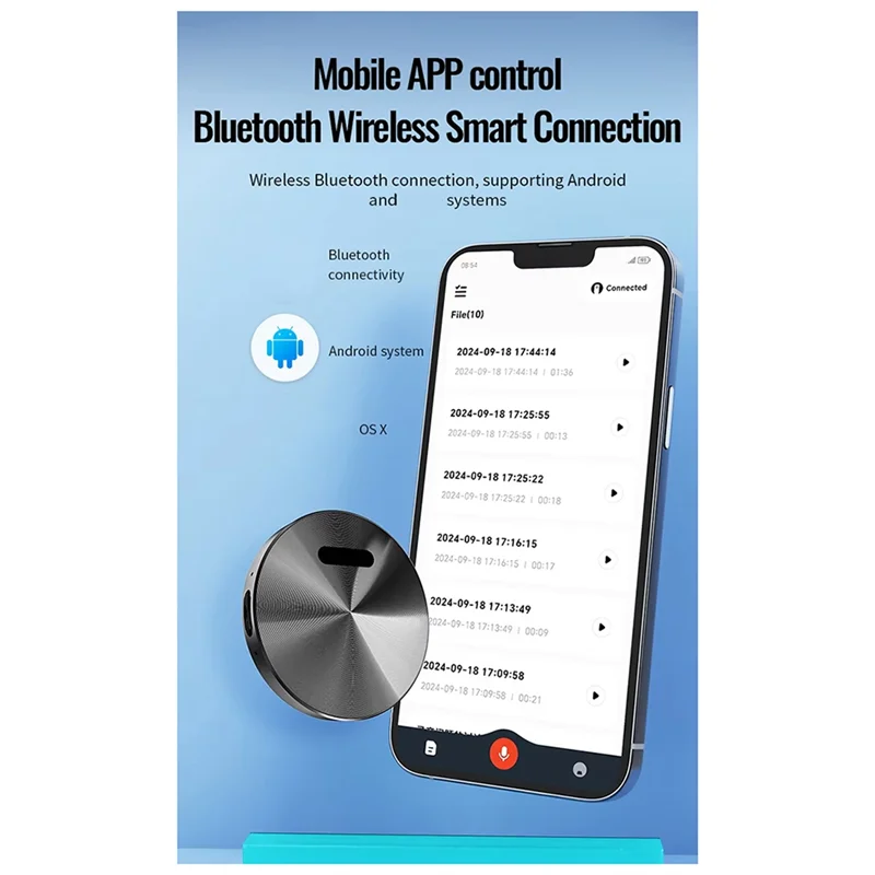 مسجل صوت ABMF-A6 مسجل صوت صغير يعمل بالذكاء الاصطناعي مترجم نقل Chatgpt