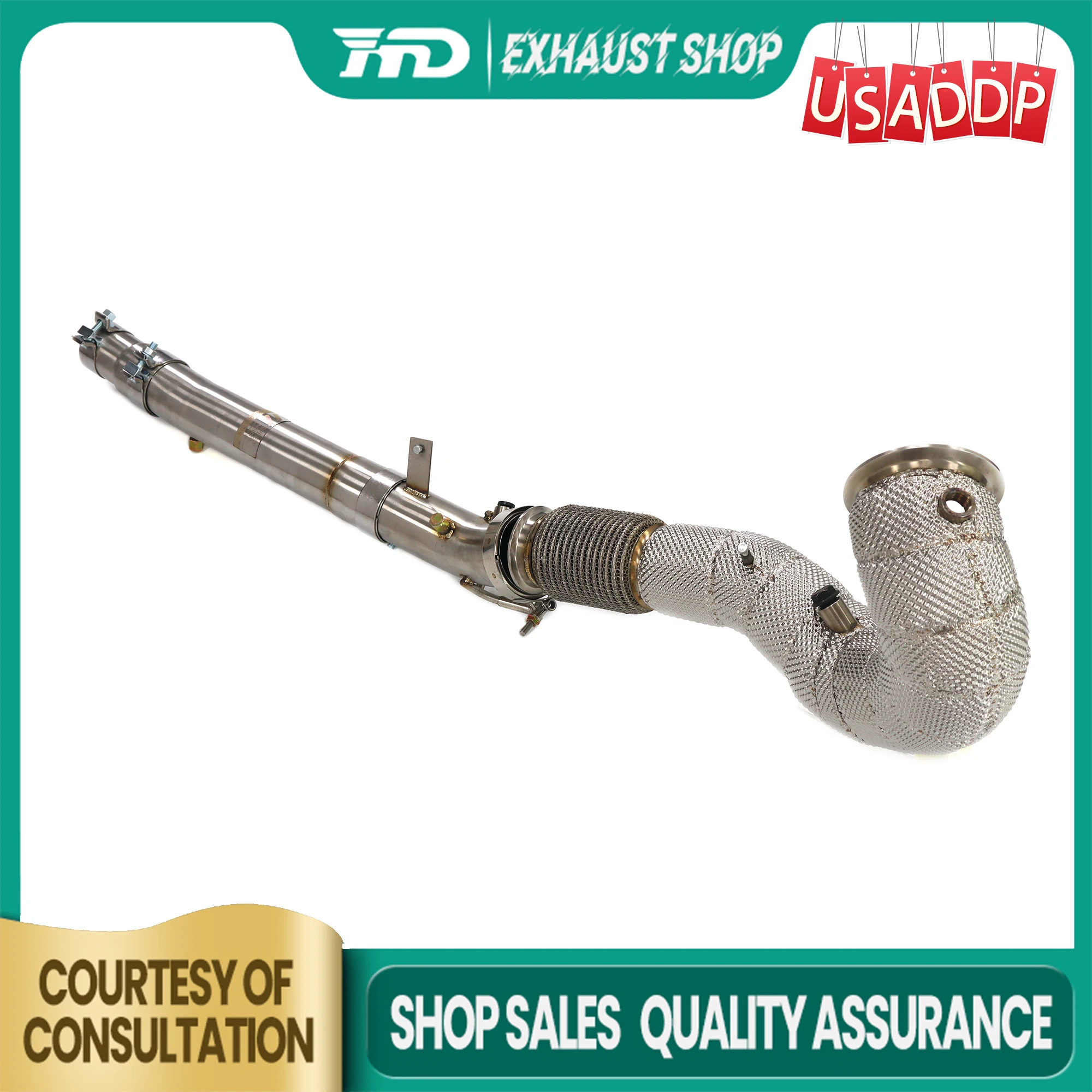 

HMD Exhaust system for Volkswagen Golf GTI MK8 2.0T Downpipe Heat shields SS304 High precision 101mm