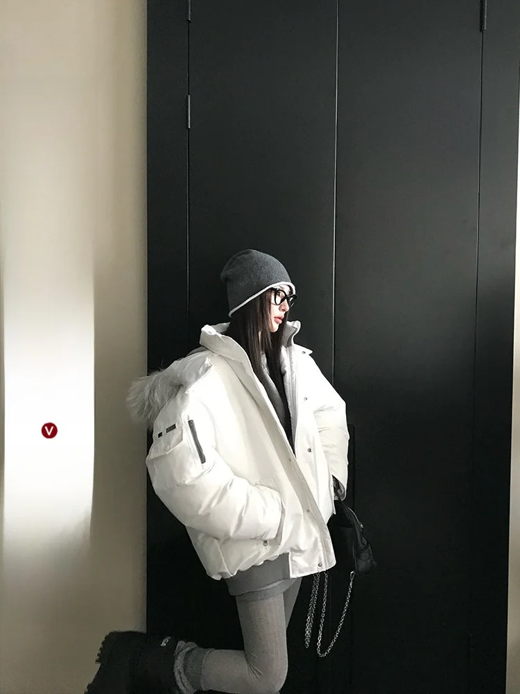 

Skk Store Zhang ng 90 White Du down Large Raccoon Fur Collar down Jaet Outerwear Parka Regular Sve Long Length