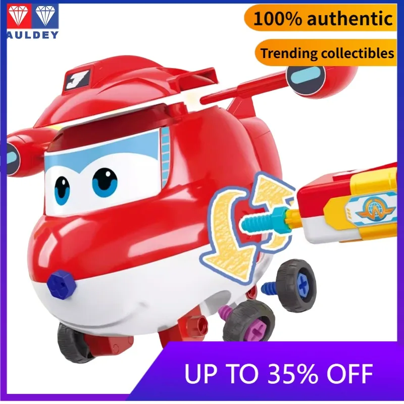 

Auldey Super Wings Jett Electric Airplane Building Kit STEM Educational/DIY Toy Electric Drill,Screws&Stickers for Kids Age 3-12
