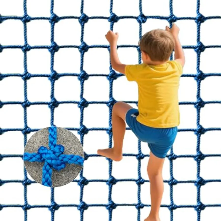 

Upgraded ' Polyester Climbing Net 8 Sizes Heavy-Duty and Exquisite Ideal for Indoor/Outdoor Playscapes - Treehouse Gym Balcony