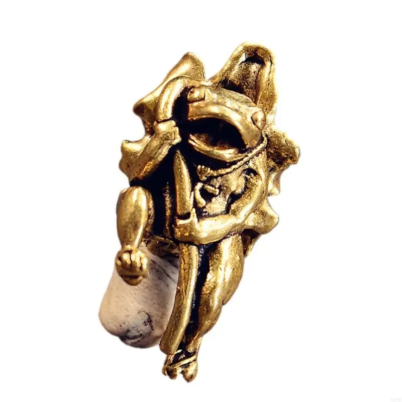 

N2UE Unique Frogs Paracord Pendant Brass Material Long Lasting Outdoor Essential Accessory