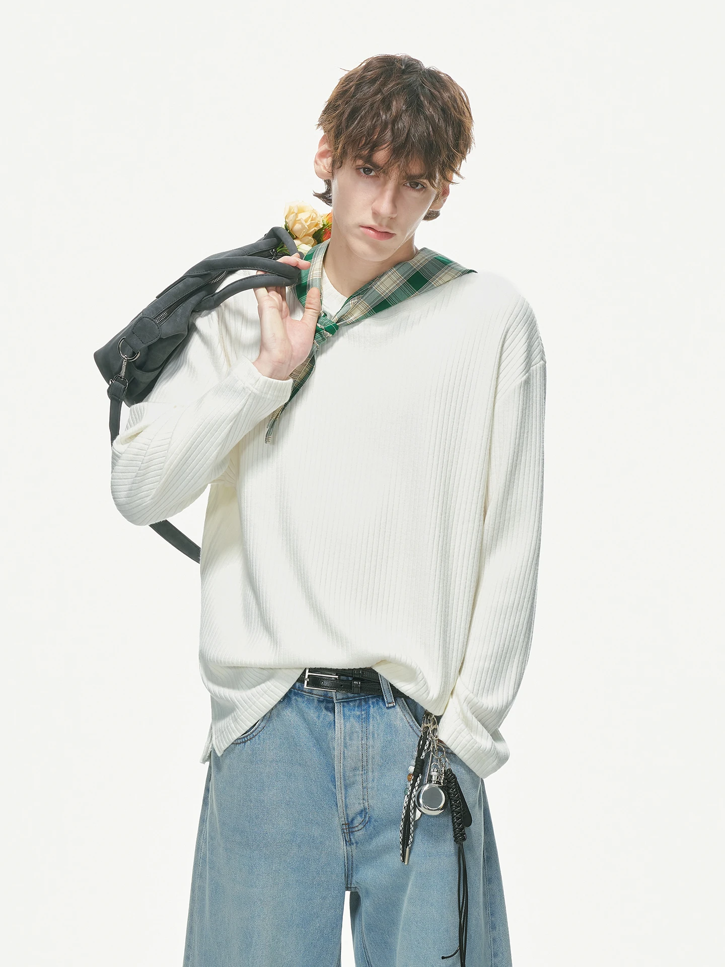 Dream Made Long Sleeve T-Shirt Men's Base Layer Shirt Easy to Manage Knitted Cotton Spring Autumn Fashion Commute Style