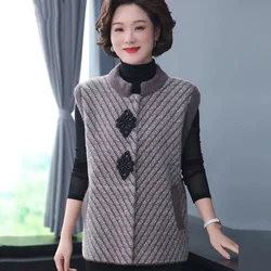 Foreign Mothers Wear Spring Autumn Winter New Vest Sleeveless Jackets Middle-Aged Elderly Women Sleeveless Coat Female Waistcoat