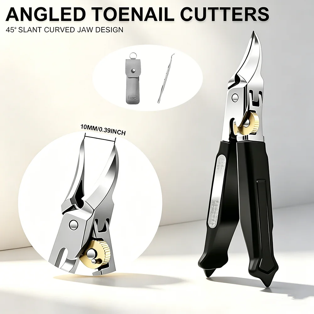 Professional Ingrown Toenail Clipper – Angled for Men, Women & Runners, Compact Design for Thick Nails, Gym Bag & Travel, Manicu