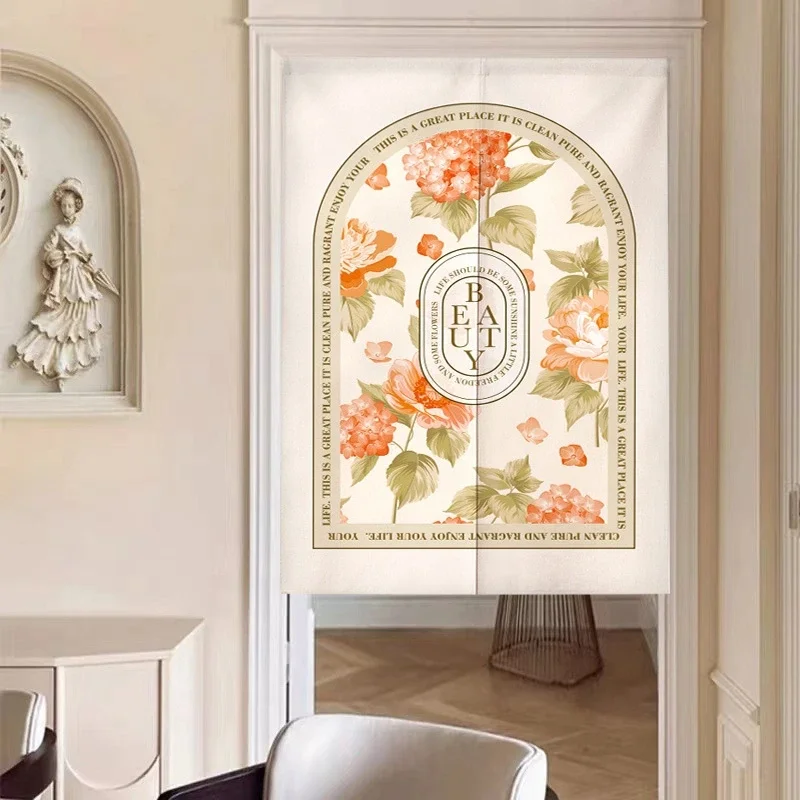 Nordic Floral Door Curtain Bohemia Style Noren for Kitchen Bedroom Entrance Partition Cafe Doorway Decorative Hanging Curtains