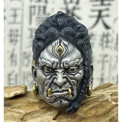 Ethnic Style Individualistic Domineering~Three Eyes Buddhist Monk Mingwang Men Ring Fashion Trend Ring High Grade Retro Jewelry