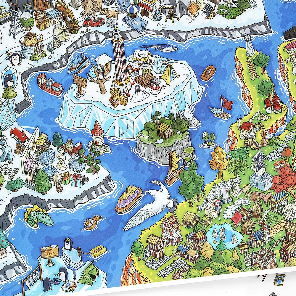 

Kawaii era 3D Ice and Snow Age Landscape Sticker DIY Pocket Cabin Scene festival gift