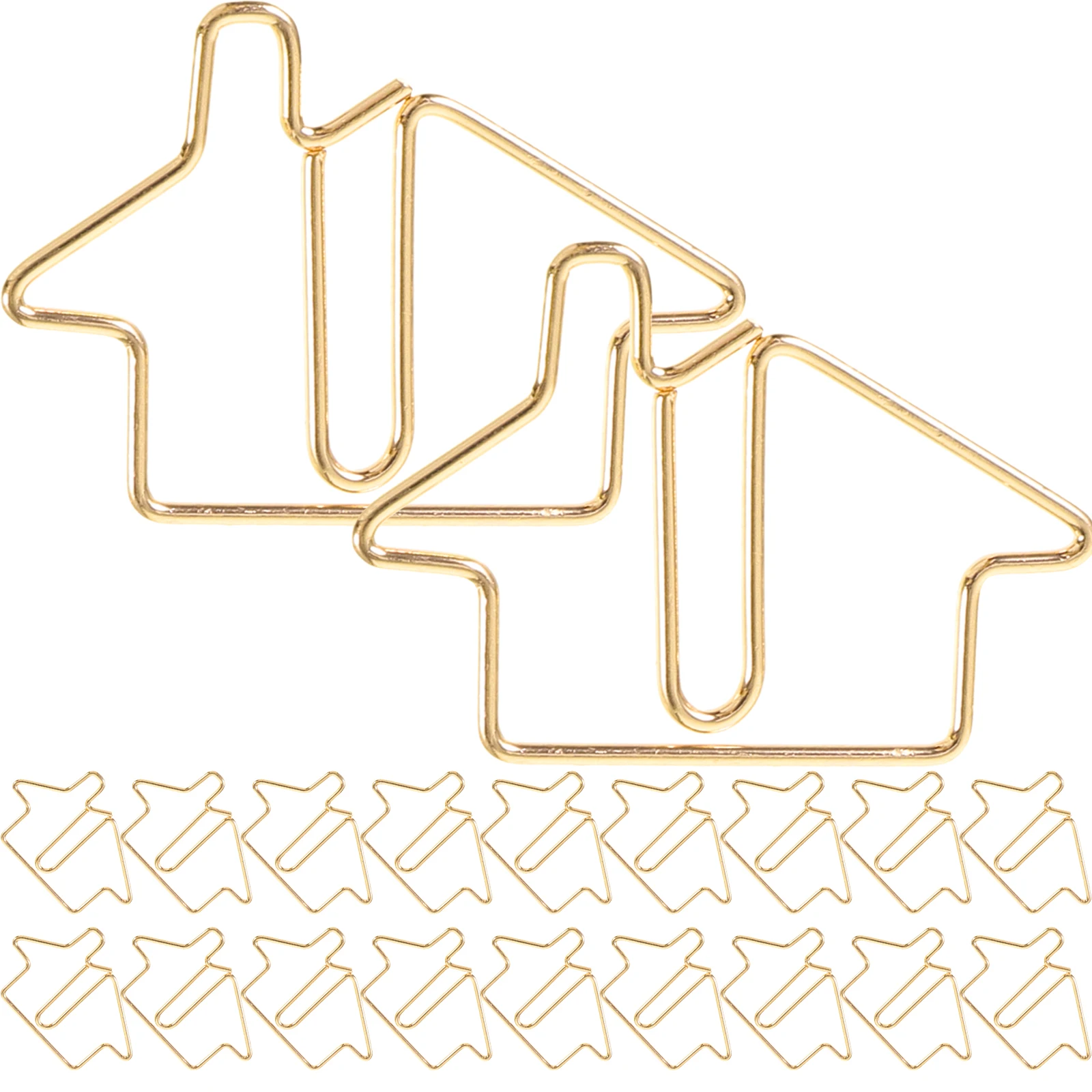 50pcs Metal House Bookmarks Paper Small Office Document Fixing Clips For Diy Photo Display Creative Stationery Supply Office