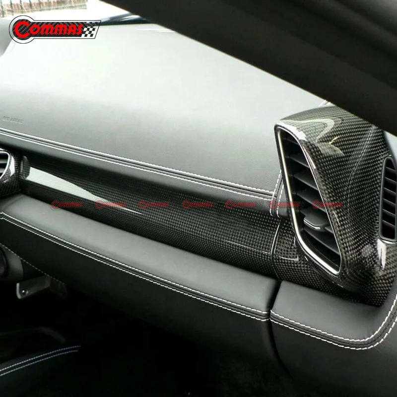 Newest Real Carbon Fiber Car Accessories Interior Decorative Front Passenger Seat Trim Slats For Ferra-Ri 458